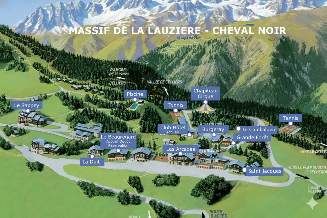 Carte Doucy-Valmorel